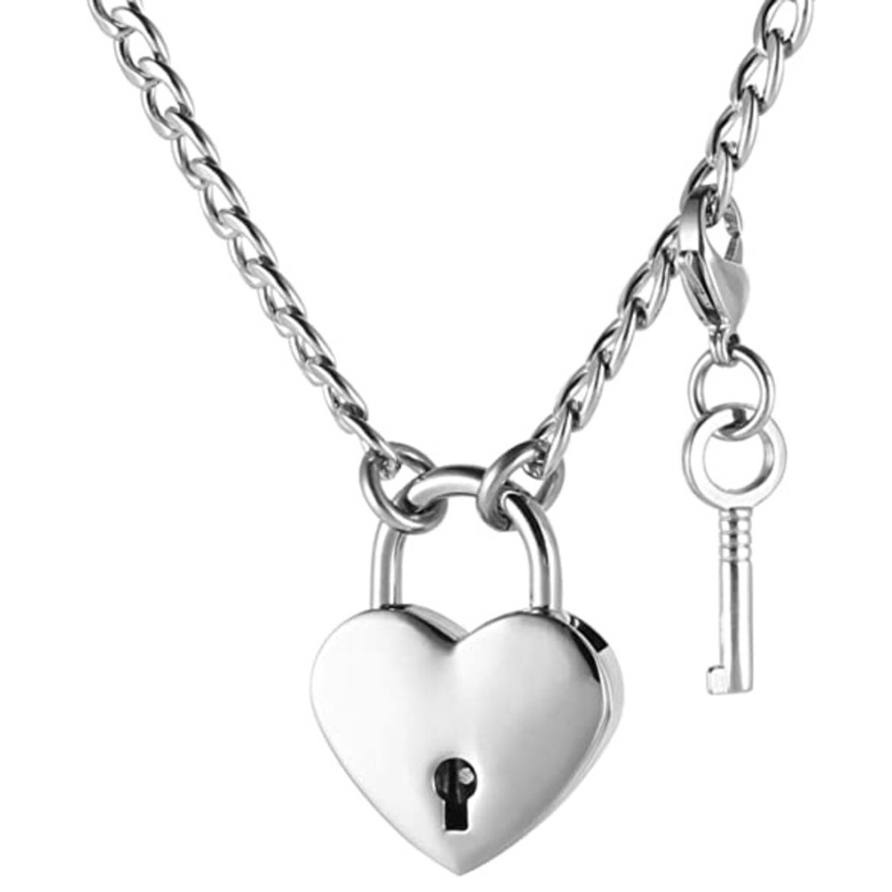 Heart Padlock Stainless Steel Necklace Unisex